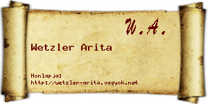 Wetzler Arita névjegykártya